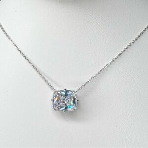 Elegant 18K WG & Sterling Silver Necklace with CZ